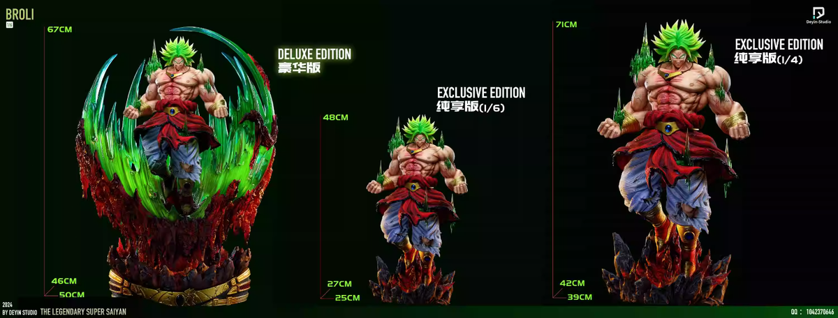 DeYin Studio Dragon Ball Broly 1/4 H71cm Resin Statue In Stock
