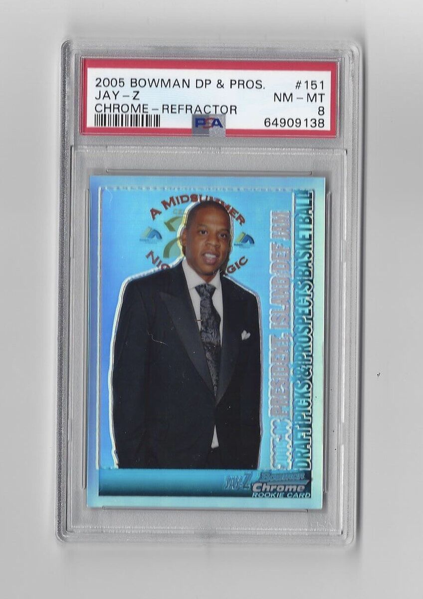 2005-06 JAY-Z Bowman Chrome #151 Refractor /300 PSA 8 2005-06 JAY-Z Bowman Chrome #151 Refractor /300 PSA 8