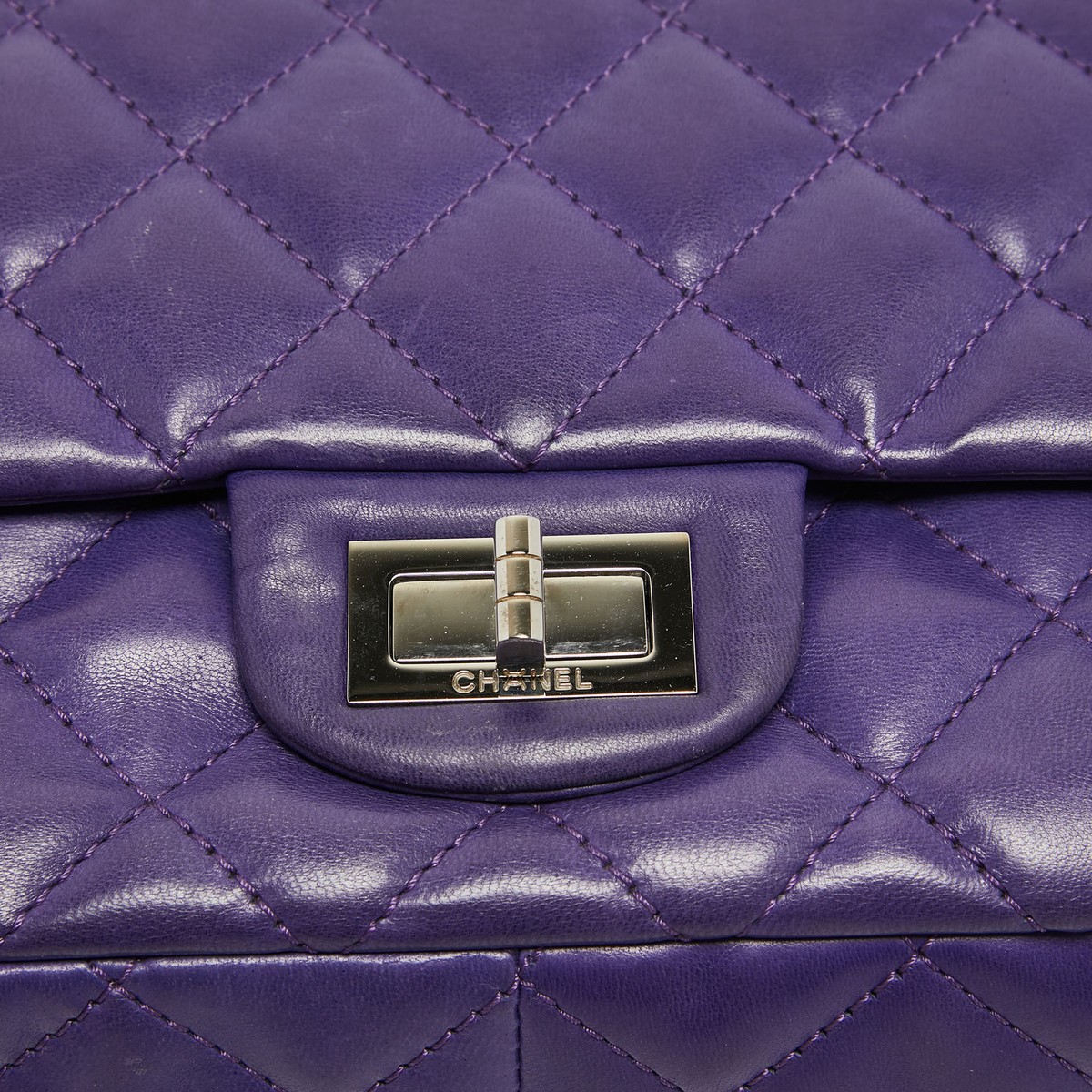 Chanel Purple Quilted Leather 227 Reissue 2.55 Flap Bag | eBay Chanel Purple Quilted Leather 227 Reissue 2.55 Flap Bag | eBay