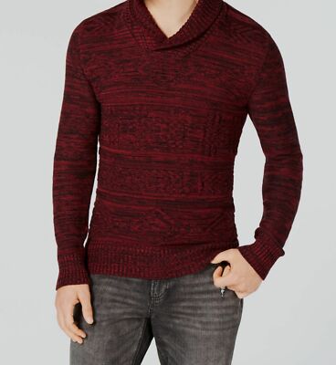 $120 American Rag Men's Red Sweater Cotton Shawl Collar Pullover Sweatshirt 2XL