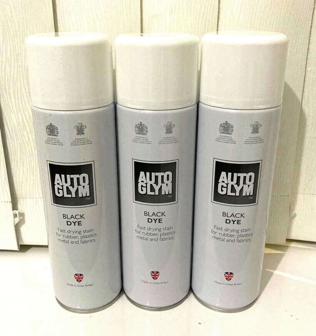 3 x AUTOGLYM BLACK DYE SPRAY CAN CARPETS, PLASTIC, RUBBER, VINYL