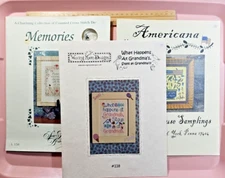 Lot of 3 Ctd Cross Stitch Charts, Sue Hillis charms, Carriage House, Waxing Moon