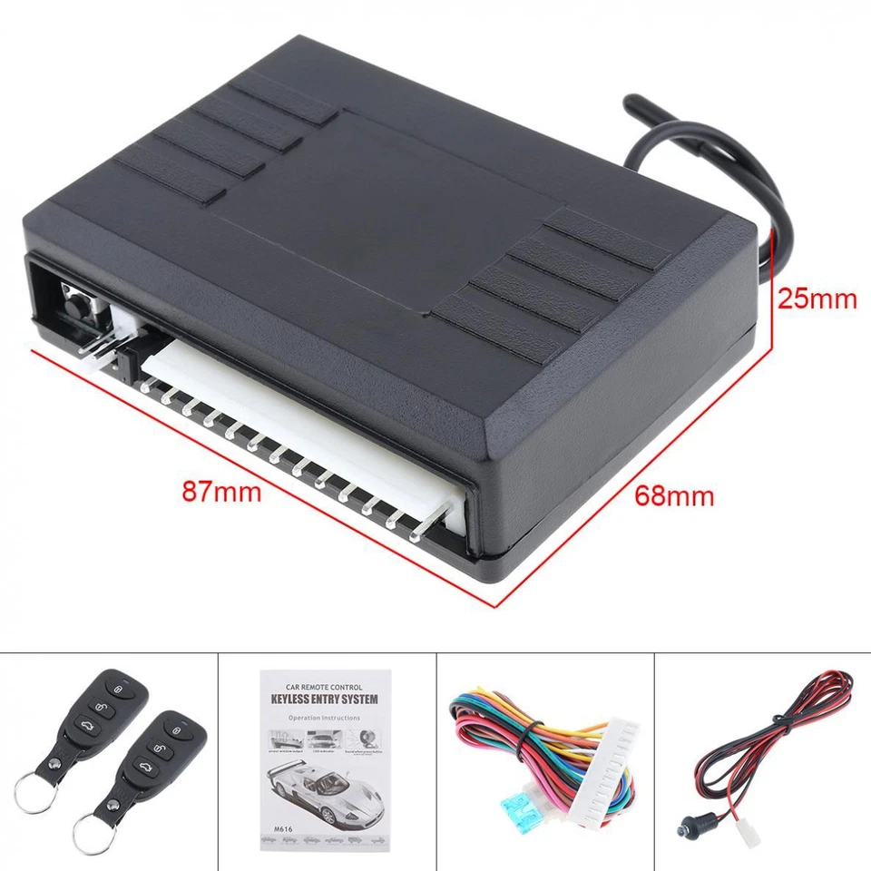 Car Alarm Auto Remote Control Central Locking Door Lock Kit Keyless Entry System - Image 2 of 4