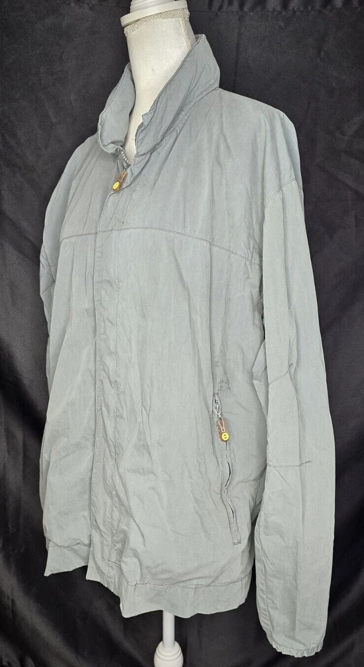 Planet Earth Jacket XL Skateboard Ski Net Lined Green Gray Hidden Hood Full Zip - product detail image 2