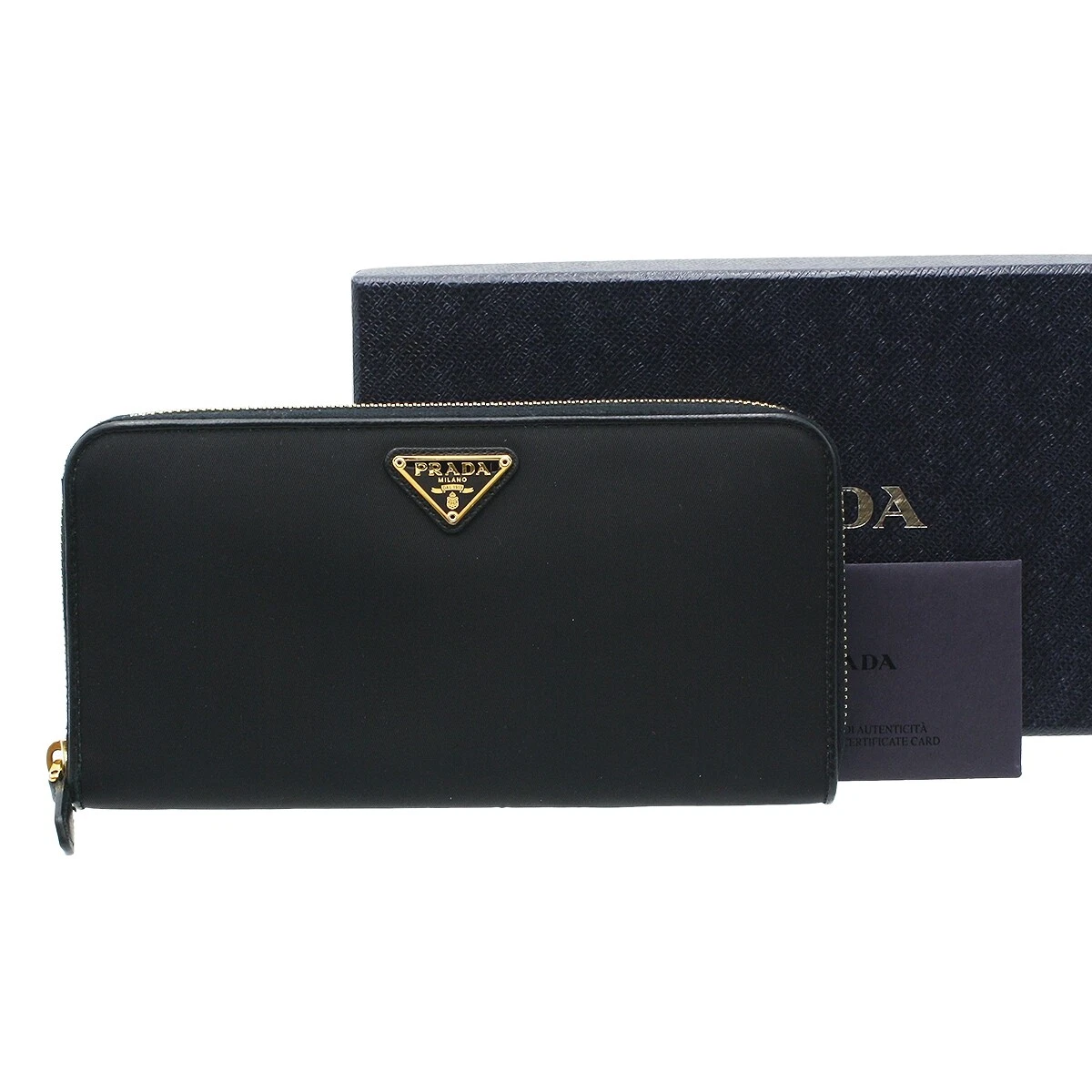 Prada Nylon Tessuto Zippy Zip-Around Long Wallet NERO Women X1331