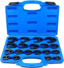 Crows foot Wrench Set 1/2" and 3/8” Drive Flare Nut Crowfoot Wrench Set Metric