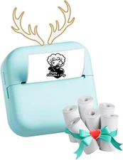 Phomemo M02L Pocket Sticker Maker Inkless Thermal Printer + 6 Roll Paper Gift