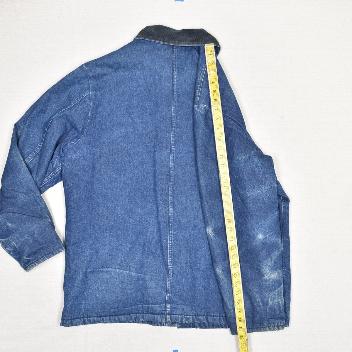 VTG Dickies Men Denim Button Chore Jacket 100% Cotton Blue Size 46