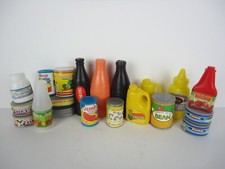 VTG Lot of 20 Pretend Play Food Containers Condiments, Sardines, Juice, Soda 80s
