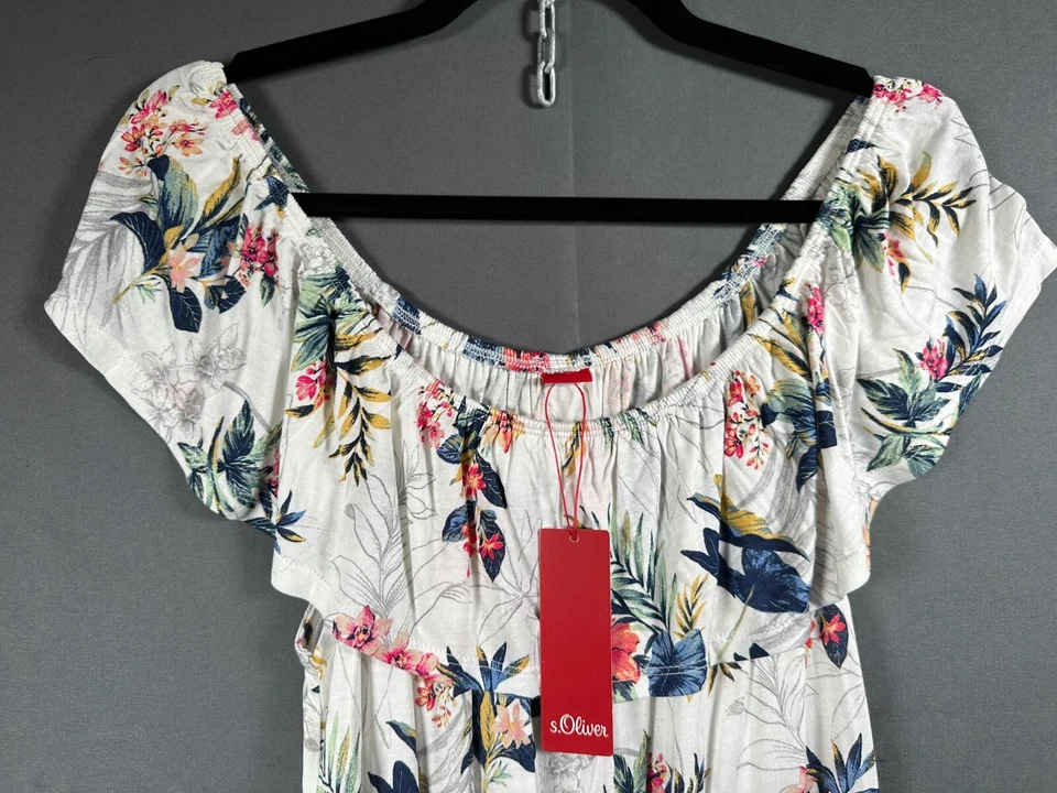 s.Oliver Damen Jumpsuit Overall Größe 38 Weiß Mehrfarbig Viskose Blumen Flower - Bild 4 von 4