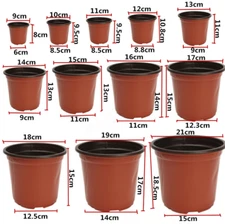 100Pcs Plastic Plant Flower Pots Nursery Seedlings Starting Pot Garden Plant