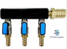 NEW 3 way Aeration Manifold Valve 3/8" outlets pump manifold Aerator Valve