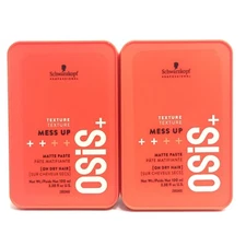 (2 PACK) Schwarzkopf Osis+ Mess Up Matte Paste, 3.38 oz