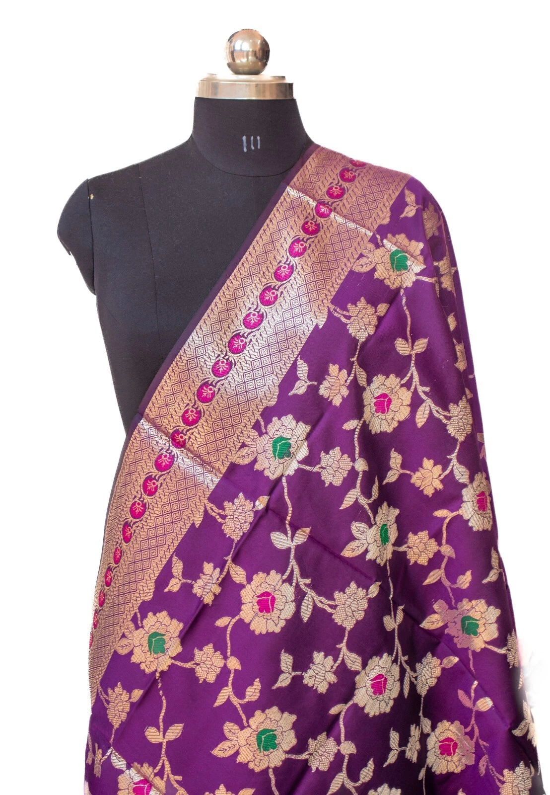 Pure Banarasi Katan Silk Indian Handloom Silk Dupatta / Shawl / Stole / Wrap