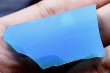 Untreated 56.75 Ct Natural Chalcedony Deep - Blue Translucent Superb Rough Slab