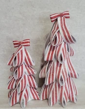 Target Bullseye Playground Set of 2 Peppermint 11" and 8" Ribbon Trees 2024 New