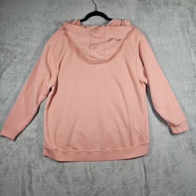 Nike Womens Lace Up Hoodie Sweatshirt Blush Pink Size 1X EUC