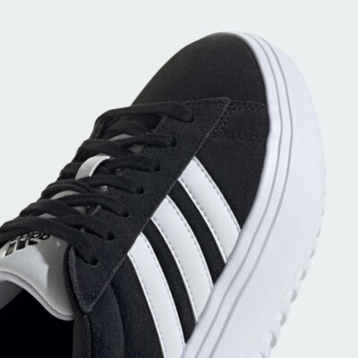 New Adidas Women's Grand Court Platform Shoes - Core Black