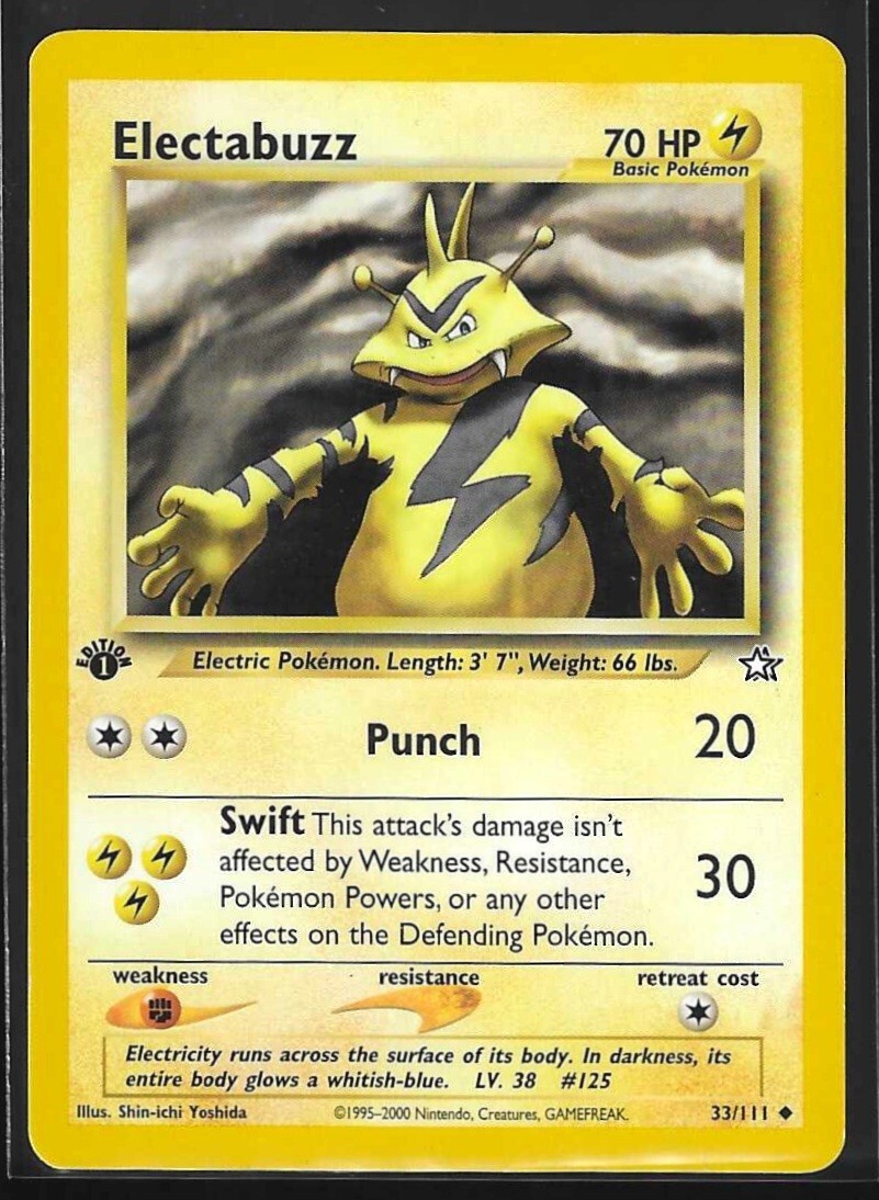 Electabuzz 1st Edition 33/111 Neo Genesis Pokemon TCG Card NM 2000