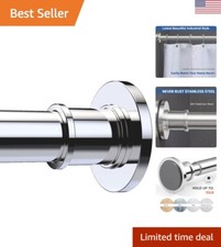 Adjustable Tension Shower Curtain Rod - Non-Slip Stainless Steel - 43-72 Inch