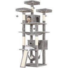 Large Cat Tree 76.4 Inch Tall Cat Tower with 3 Perches, Scratching Posts, Condo