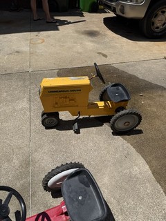 Minneapolis Moline Yellow Pedal Tractor Ride On Toy with Steering Wheel