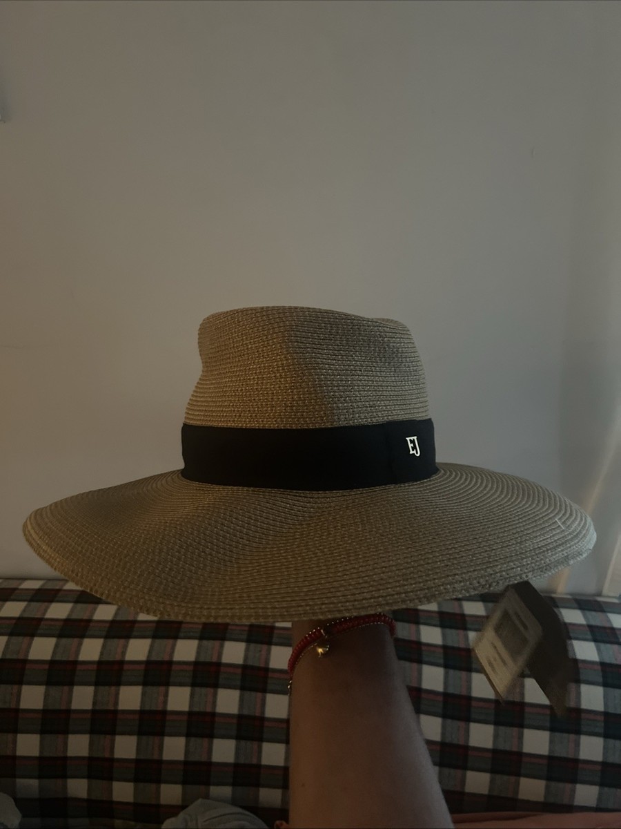 Eric Javits Daphne Fedora Hat One Size Natural Black $385