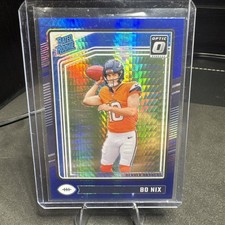 2024 Panini Donruss Optic - Rated Rookie Bo Nix #209 Blue Hyper Prizm (RC)