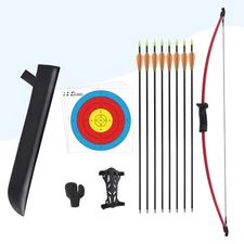 Elong Recurve Bow and Arrow Set Outdoor Junior Archer Archery Beginner Traini...