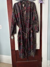Men's Vtg 90's Reckless Purple print 100 Silk tie Robe O/S Intimate Romantic