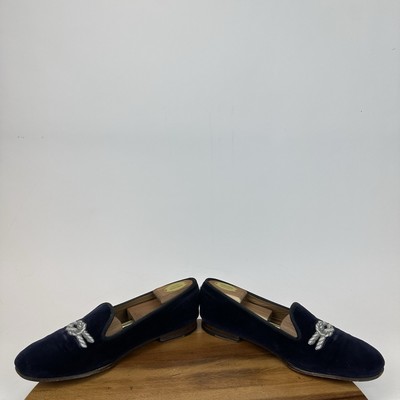 Mens‎ Stubbs & Wootton Navy Blue Velvet Rope Knot Slippers Loafers Size 11 D Mens Stubbs & Wootton Navy Blue Velvet Rope Knot Slippers  main image 4
