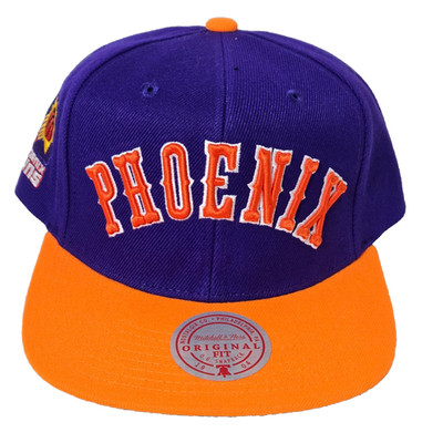 Mitchell & Ness Men's NBA Phoenix Suns Wordmark Snapback Hat Cap Purple Orange