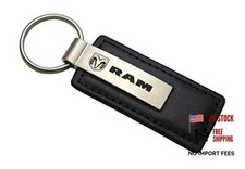 Rectangular Leather Key Chain for Dodge Ram Black 