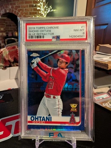 2019 Topps Chrome - Shohei Ohtani #1 Blue Refractor /150 - PSA 8 Fresh grade!