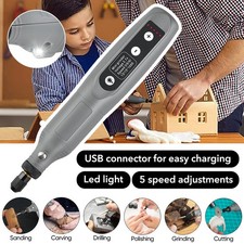 Mini Cordless Rotary Tool 5-Speed USB Charging  172 Accessories DIY Drilling US