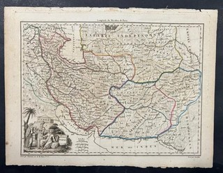 IRAN CENTRAL ASIA 1812 MALTE BRUN UNUSUAL ANTIQUE COPPER ENGRAVED MAP