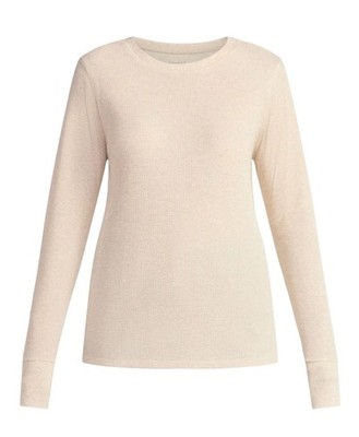 NWT Time And Tru Women's Long Sleeve Thermal Waffle Knit Top Size Medium Oatmeal