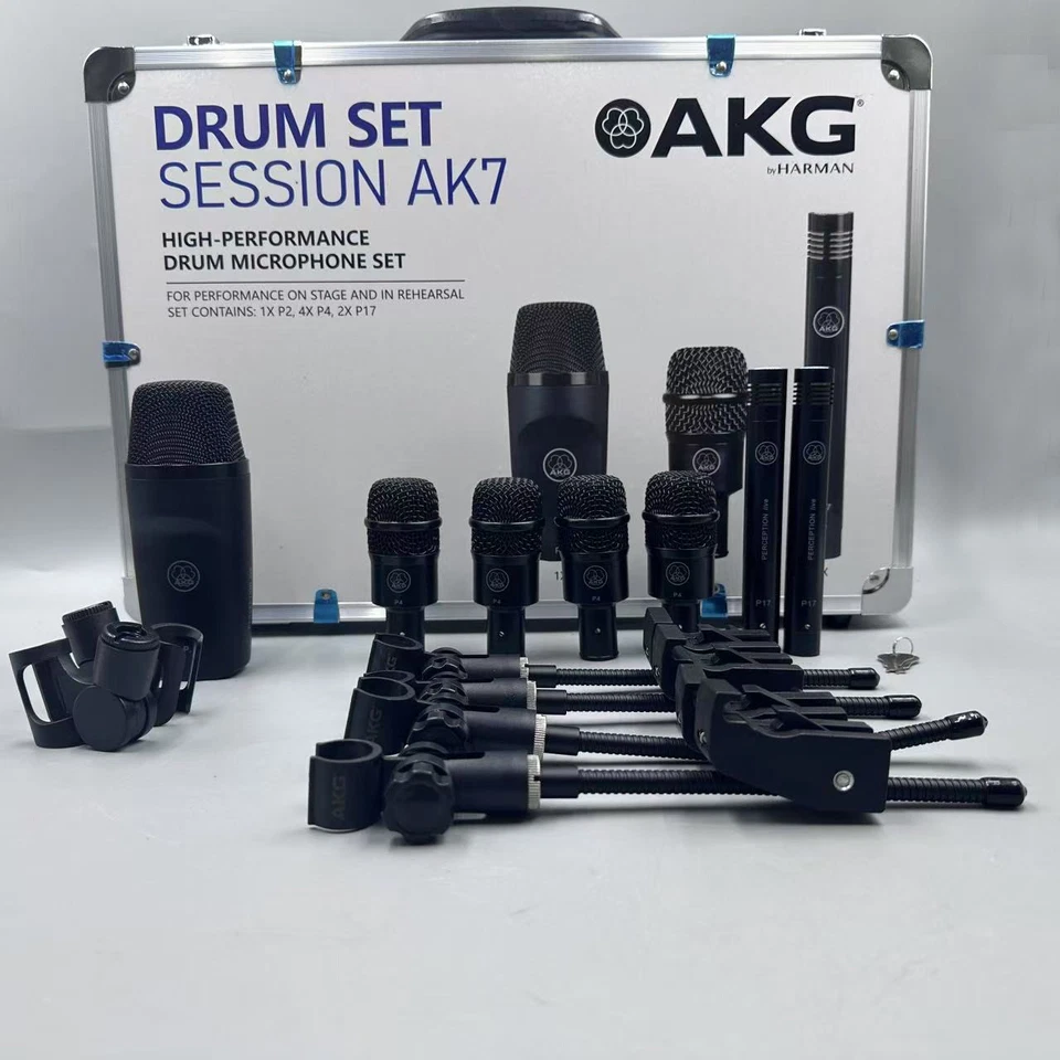 AKG Juego de Batería Sesión I - Juego de Micrófonos de Batería de Alto Rendimiento de 7 Piezas P2 P17 P4 Foto 3 de 4