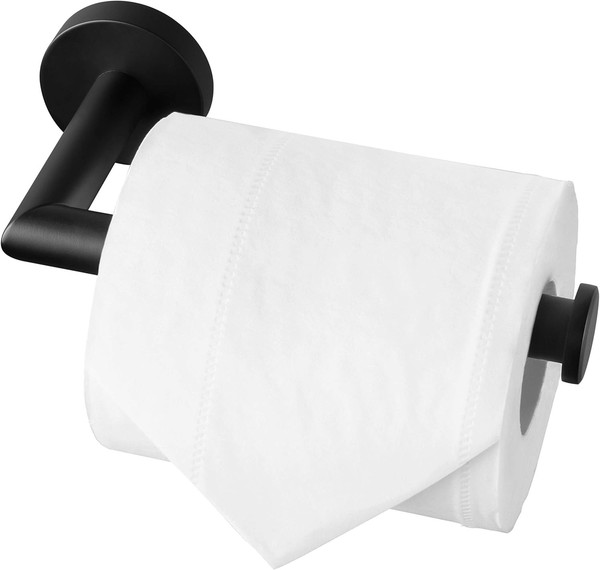 Toilettenpapierhalter Schwarz Edelstahl Wandmontage Klorollenhalter Bad KüChe Wc-image