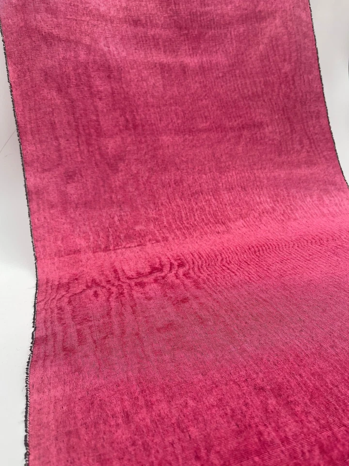 Pink Silk Moire Fabric By 2 Meters, Watermark Patterned, Multicolor Options. - Image 3 of 4