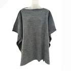 NEW YORK & COMPANY Women's Charcoal Gray Knit Poncho Sweater Top Size L