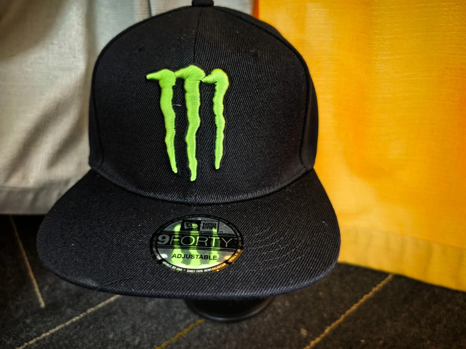 Monster Energy Flat Brim Trucker Cap with Embroidery Adjustable Baseball Cap