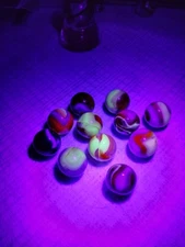 Lot of 10 Uranium/Cadmium Marbles 5/8 Rare JABO Ghost Clowns