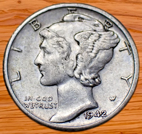 1942-S Mercury Dime F (Fine) 90% Silver