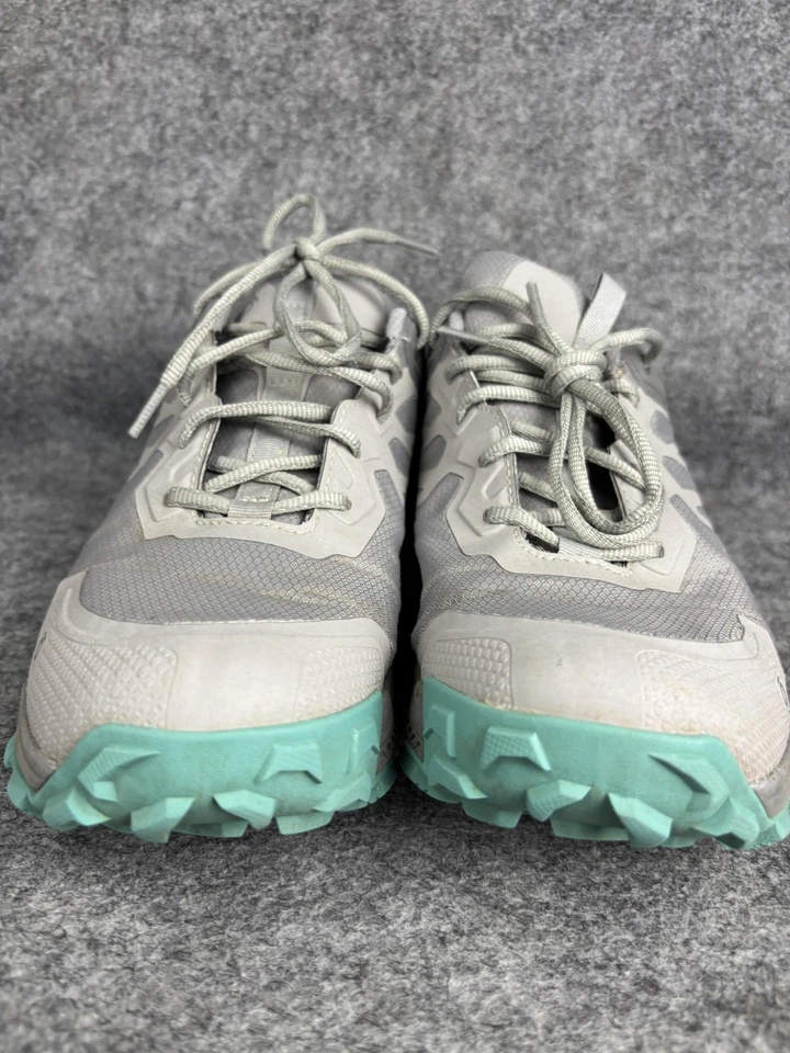 Oboz Trail Hiking Running Shoes Womens Size 10 Gray Teal Low Top Lace Up Grip - Image 2 of 4