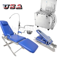 Mobile Dental Delivery Unit Case Air Compressor Syringe Suction/Folding Chair