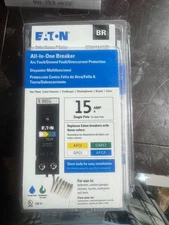7  Eaton BRN115A1CS All-in-One Arc/Ground Fault Breaker 15A 1Pole