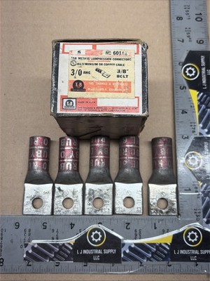 NEW [Qty-5] T&B 60142 3/0-ALCU Compression Lugs 3/8 -Hole