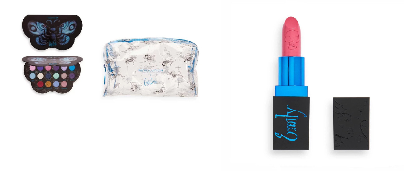 Revolution Corpse Bride Scraps Cosmetics Bag Lipstick Eyeshadow Palette Emily