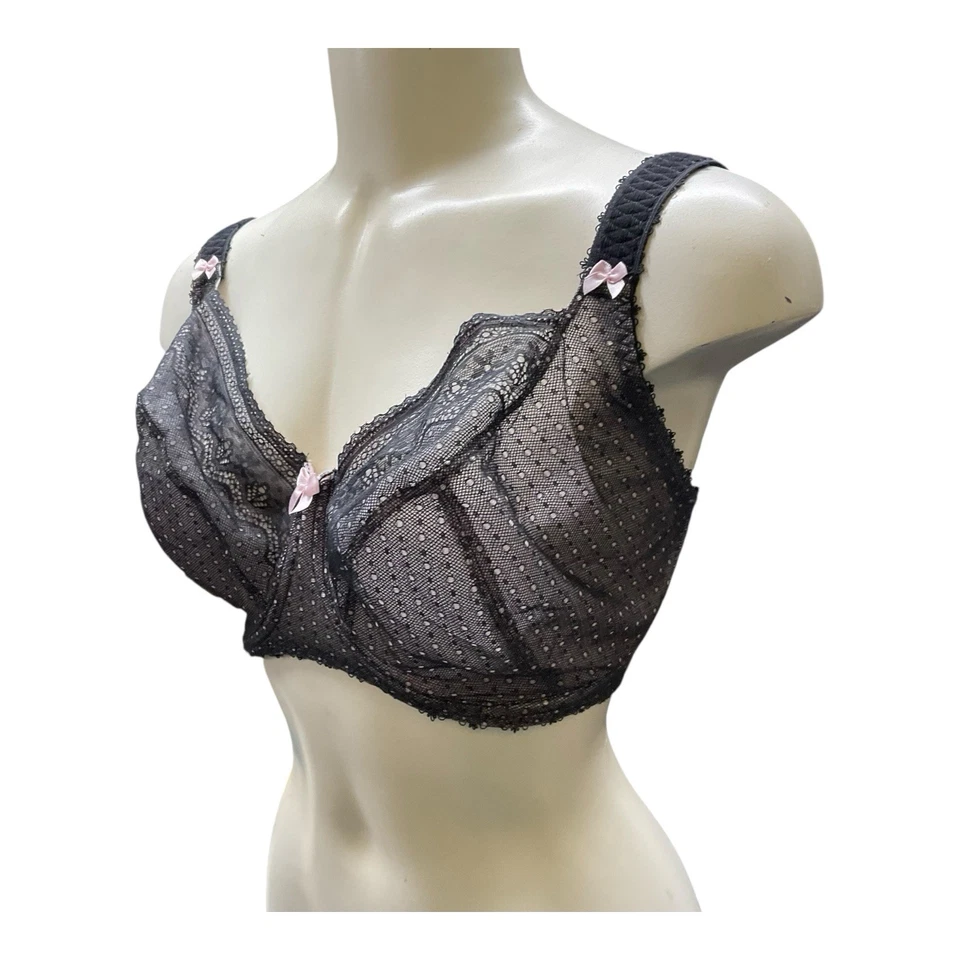Sujetador Freya Gem AA1362BLK Negro Rosa Lunares Reino Unido 28HH Balconette Con Aros Foto 4 de 4